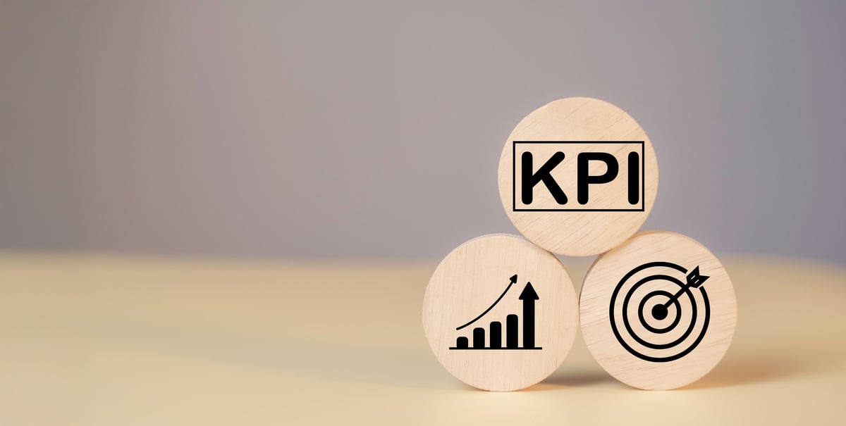 KPI Measurement for Business Success key Indicators to Track Goals and Performance on wood label